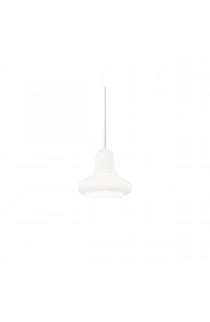 Sospensione moderna con montatura metallo verniciato bianco opaco e diffusore in vetro, 1 Luce (G9, 15W)