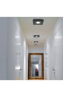 Plafoniera in vetro di forma quadrata in diverse colorazioni, 1 punto luce a Led da 7W GX53